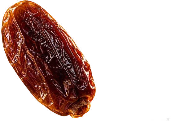 Dates suspended in golden light