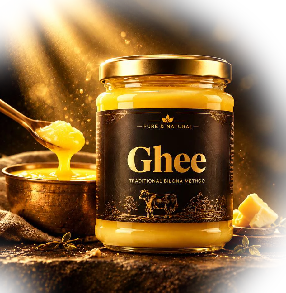 A jar of golden ghee